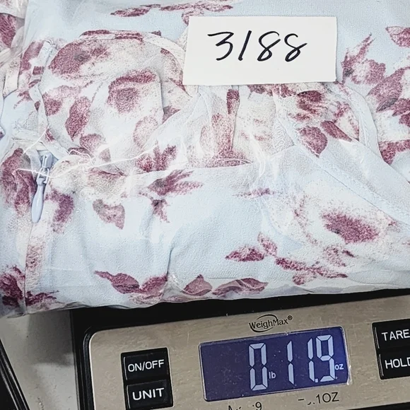 Bardot V neck Floral Long sleeve Ruffle Layer Mini dress 10/ L - Picture 9 of 9